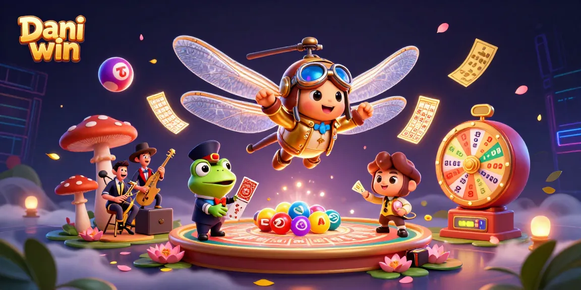 Dhani win offers exciting gaming experiences with colorful lottery balls and vibrant casino elements.