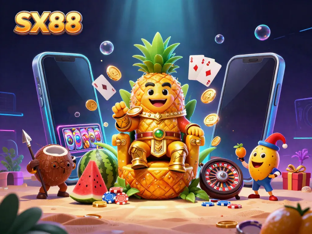 Experience the thrill of winning with SX88 at this vibrant beach casino featuring exotic characters and games.