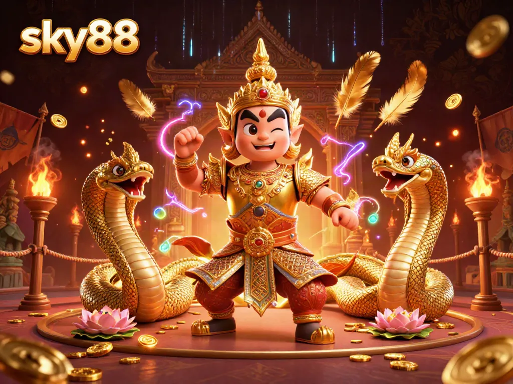 Experience thrilling gameplay at sky88 with vibrant and rich 3D elements in this exclusive casino scene.