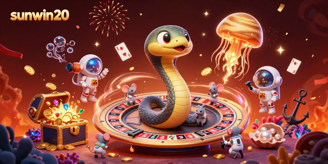 Experience thrilling bets with sunwin20 as mice wager on a roulette-like planet amidst a cosmic casino.